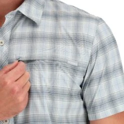 Simms Stone Cold Shortsleeve Shirt -Simms || Patagonia || Hareline Sales 211 simms stone cold shortsleeve shirt steel blue storm ombre plaid 04