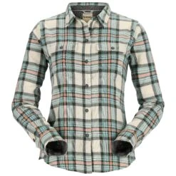 Simms Women's Santee Flannel LS Shirt 14 Simms Women's Santee Flannel LS Shirt -Simms || Patagonia || Hareline Sales 222 simms womens santee flannel ls shirt seafoam camp plaid 01