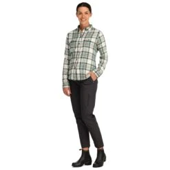 Simms Women's Santee Flannel LS Shirt 15 Simms Women's Santee Flannel LS Shirt -Simms || Patagonia || Hareline Sales 222 simms womens santee flannel ls shirt seafoam camp plaid 02