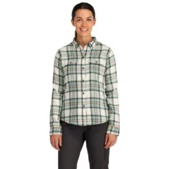 Simms Women's Santee Flannel LS Shirt 16 Simms Women's Santee Flannel LS Shirt -Simms || Patagonia || Hareline Sales 222 simms womens santee flannel ls shirt seafoam camp plaid 03