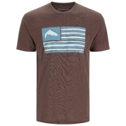 Simms Americana T-Shirt -Simms || Patagonia || Hareline Sales 231 simms americana t shirt brown heather 01