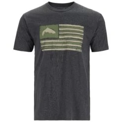 Simms Americana T-Shirt -Simms || Patagonia || Hareline Sales 231 simms americana t shirt charcoal heather 01