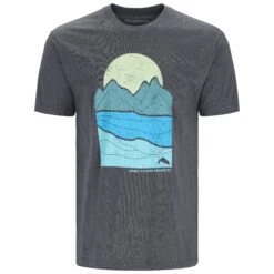 Simms Mtn River Stream T-Shirt -Simms || Patagonia || Hareline Sales 231 simms mtn river stream t shirt titanium heather 01