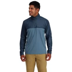 Simms SolarFlex Wind Half Zip Shirt -Simms || Patagonia || Hareline Sales 231 simms solarflex wind half zip shirt neptune midnight 02
