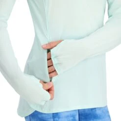 Simms Women's SolarFlex 1/4 Zip Hoody -Simms || Patagonia || Hareline Sales 231 simms womens solarflex 1 4 zip hoody sea breeze 06