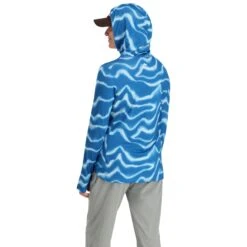 Simms Women's SolarFlex 1/4 Zip Hoody -Simms || Patagonia || Hareline Sales 231 simms womens solarflex 1 4 zip hoody wave print sapphire 03