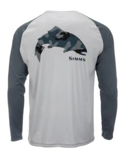 Simms Tech Tee - Artist Series Sale -Simms || Patagonia || Hareline Sales PG 13533 684 M Tech Tee Artist Series Trout Sterling Storm Back s22
