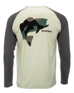 Simms Tech Tee - Artist Series Sale -Simms || Patagonia || Hareline Sales PG 13533 796 M Tech Tee Artist Series Bass Light Green Steel Back s22