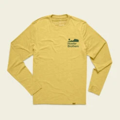 Howler Brothers Tech T Sale -Simms || Patagonia || Hareline Sales S23 HB Tech T Gold Flat Front