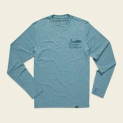 Howler Brothers Tech T Sale -Simms || Patagonia || Hareline Sales S23 HB Tech T Smoked Blue Flat Front