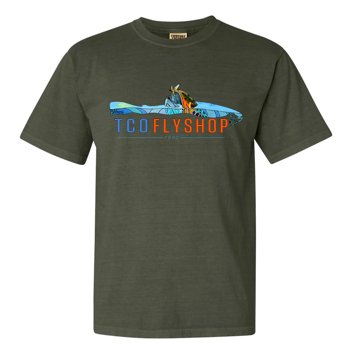 TCO Logo T-Shirt Deyoung Brown Trout Riser 3 TCO Logo T-Shirt Deyoung Brown Trout Riser