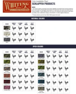 Whiting Schlappen Bundle 6-10 Inch -Simms || Patagonia || Hareline Sales WF ColorChart Schlappen 1