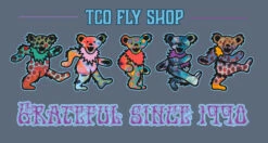 TCO Logo T-Shirt - Dancing Fish Bears -Simms || Patagonia || Hareline Sales bearclose
