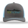 TCO Fly Shop Hat Trucker - Charcoal/Columbia Blue 1 TCO Fly Shop Hat Trucker - Charcoal/Columbia Blue -Simms || Patagonia || Hareline Sales blue
