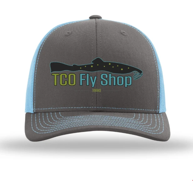 TCO Fly Shop Hat Trucker - Charcoal/Columbia Blue 3 TCO Fly Shop Hat Trucker - Charcoal/Columbia Blue