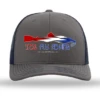 TCO Fly Shop Hat Steal Your Fish Trucker - Charcoal/Columbia Blue 2 TCO Fly Shop Hat Steal Your Fish Trucker - Charcoal/Columbia Blue -Simms || Patagonia || Hareline Sales dead