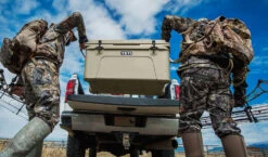 YETI Tundra 65 Cooler -Simms || Patagonia || Hareline Sales yeti tundra65 tan 2